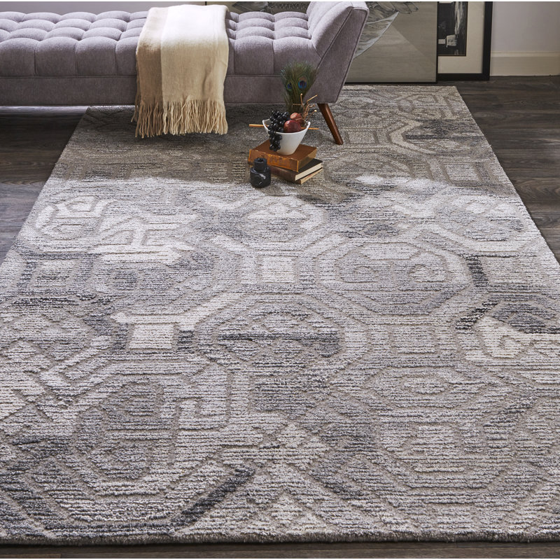 Wrought Studio Chulmleigh Wool HandTufted Wool Gray Area Rug & Reviews